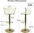 LuxusKollektion Barhocker 4er-Set, höhenverstellbar, drehbar, beige/gold