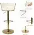 LuxusKollektion Barhocker 4er-Set, höhenverstellbar, drehbar, beige/gold