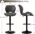 LuxusKollektion Barhocker mit Lehne, 360° drehbar, höhenverstellbar, Kunstleder, dunkelgrau, 3er-Set