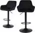 LuxusKollektion Barhocker 2er-Set, Samt, höhenverstellbar, drehbar, schwarz