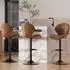 LuxusKollektion Barhocker 3er Set, höhenverstellbar, Stoff, braun, 360° drehbar