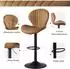 LuxusKollektion Barhocker 3er Set, höhenverstellbar, Stoff, braun, 360° drehbar