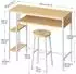 LuxusKollektion Bartisch-Set für 2 Personen, 2 Hocker, 3 Ablagen, weiß/natur
