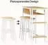 LuxusKollektion Bartisch-Set für 2 Personen, 2 Hocker, 3 Ablagen, weiß/natur