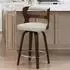 LuxusKollektion Barhocker 360° drehbar mit Lehne und Armlehnen, Kunstleder, beige, 66cm