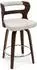 LuxusKollektion Barhocker 360° drehbar mit Lehne und Armlehnen, Kunstleder, beige, 66cm