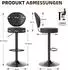 LuxusKollektion Barhocker 4er-Set, drehbar, höhenverstellbar, mit Rückenlehne, Kunstleder, schwarz