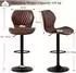 LuxusKollektion Barhocker mit Lehne, 360° drehbar, höhenverstellbar, PU-Kunstleder, braun, 3er-Set