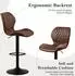 LuxusKollektion Barhocker mit Lehne, 360° drehbar, höhenverstellbar, PU-Kunstleder, braun, 3er-Set