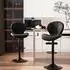 LuxusKollektion Barhocker 2er Set, höhenverstellbar, 360° drehbar, Stoff, schwarz