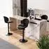 LuxusKollektion Barhocker 2er Set, höhenverstellbar, 360° drehbar, Stoff, schwarz