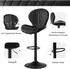 LuxusKollektion Barhocker 2er Set, höhenverstellbar, 360° drehbar, Stoff, schwarz