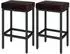 LuxusKollektion Barhocker 66cm, Kunstleder dunkelbraun, Metallgestell, 2er-Set