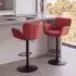 MCW Barhocker M67 drehbar mit Armlehne, Stoff rot, Fuß schwarz (101360)