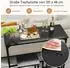 LuxusKollektion Bartisch-Set mit 2 Barhockern, Metallrahmen, Fußstütze, schwarz