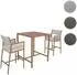 MCW Q12 Barset Bartisch + 2 Barhocker, Polyrattan Olefin, weiß (101150)