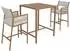 MCW Q12 Barset Bartisch + 2 Barhocker, Polyrattan Olefin, weiß (101150)