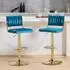 LuxusKollektion Barhocker 2er-Set, drehbar, höhenverstellbar, Samt, teal (2er-Set)