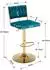 LuxusKollektion Barhocker 2er-Set, drehbar, höhenverstellbar, Samt, teal (2er-Set)