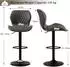 LuxusKollektion Barhocker mit Lehne, 360° drehbar, höhenverstellbar, Kunstleder, dunkelgrau, 6er-Set