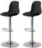 LuxusKollektion Barhocker-Set 2er, höhenverstellbar, drehbar, Kunstleder, schwarz