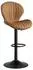 LuxusKollektion Barhocker höhenverstellbar mit Lehne, 360° drehbar, Stoff, braun