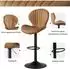 LuxusKollektion Barhocker höhenverstellbar mit Lehne, 360° drehbar, Stoff, braun