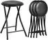 LuxusKollektion Klapphocker 4er-Set gepolstert, schwarz, 30x30x46cm
