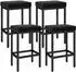 LuxusKollektion Barhocker 4er-Set, 66cm, Kunstleder, schwarz, ohne Lehne