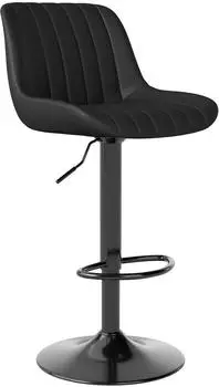 LuxusKollektion Barhocker drehbar mit Lehne, h&ouml;henverstellbar, Kunstleder, schwarz