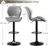 LuxusKollektion Barhocker mit Lehne, 360° drehbar, höhenverstellbar, PU-Kunstleder, grau, 3er-Set