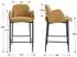 LuxusKollektion Barhocker mit Armlehne, Chenille, gelb, 4er-Set