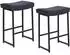 LuxusKollektion Sattelhocker 2er Set, Kunstleder, schwarz, 62cm Höhe