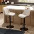 LuxusKollektion Barhocker 2er-Set, drehbar & höhenverstellbar, PU-Leder, beige