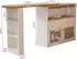 OKWISH Bartisch ausziehbar mit LED-Beleuchtung und Stauraum, weiß, 138-193x39x105cm