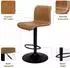 LuxusKollektion Remy Barhocker 2er Set, höhenverstellbar, Kunstleder, braun