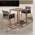 MCW Q12 Barset Bartisch + 2x Barhocker, Polyrattan, dunkelgrau (101488)