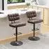 LuxusKollektion Barhocker höhenverstellbar, 360° drehbar, mit Armlehne & Rückenlehne, braun, 3er-Set