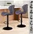 LuxusKollektion Stella Barhocker 2er Set, höhenverstellbar, schwenkbar, Kunstleder, grau (59-81cm)