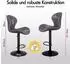 LuxusKollektion Stella Barhocker 2er Set, höhenverstellbar, schwenkbar, Kunstleder, grau (59-81cm)
