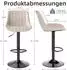LuxusKollektion Barhocker 3er-Set, drehbar, höhenverstellbar, PU-Leder, beige
