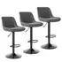 LuxusKollektion Barhocker 3er-Set, drehbar & höhenverstellbar, PU-Leder, dunkelgrau