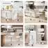 LuxusKollektion Barhocker 2er Set, Bouclé-Stoff, höhenverstellbar, drehbar, grau