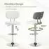 LuxusKollektion Barhocker 2er Set, Bouclé-Stoff, höhenverstellbar, drehbar, grau