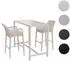 MCW Stehtisch-Set P91 mit 2 Barhockern, Seilgeflecht Metall, creme (MCW-P91)