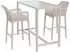 MCW Stehtisch-Set P91 mit 2 Barhockern, Seilgeflecht Metall, creme (MCW-P91)