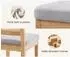 LuxusKollektion Barhocker 2er-Set, Rattan-Rückenlehne, Holzbeine, Leinen grau