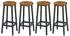 LuxusKollektion Barhocker 4er-Set, Holzoptik, Metallrahmen, Industriestil, 70cm