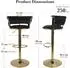 LuxusKollektion Barhocker 4er Set, höhenverstellbar, drehbar, Samt, gold/schwarz