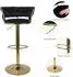 LuxusKollektion Barhocker 4er Set, höhenverstellbar, drehbar, Samt, gold/schwarz